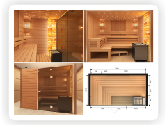 3d проект сауны со стеклянным фасадом (3D-sauna.ru)