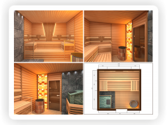 3D проект современной сауны (3D-sauna.ru)