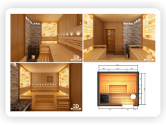 3D проект - Интерьер современной сауны  - 3D-sauna.ru
