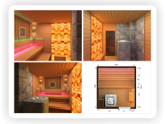 3D проект бани с каменной облицовкой (3D-sauna.ru)