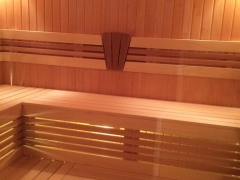 Парная с финской дровяной печкой Harvia - отделка 3D-sauna.ru