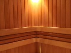 Парная с финской дровяной печкой Harvia - отделка 3D-sauna.ru