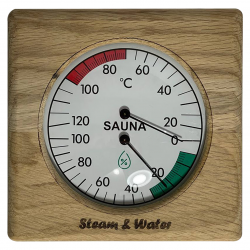 Термогигрометр для бани и сауны, дуб, квадратный