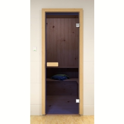Дверь для сауны стеклянная Aldo, 60 х 190 см. (цвет - "синяя")