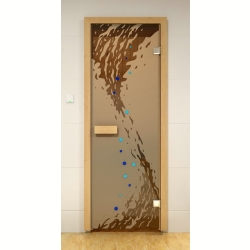 Дверь стеклянная Aldo, 80 х 200 см.(Рисунок: Волна) с фьюзингом
