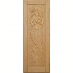 Деревянная дверь для бани DoorWood Русалка Кавказская Липа 1900х700