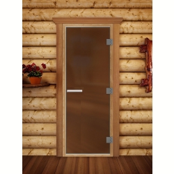Дверь для бани и сауны DoorWood Престиж Лайт, бронза матовая, 190х70