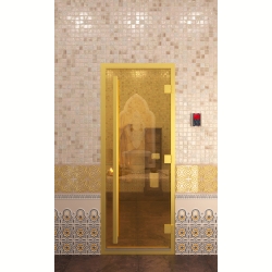 Дверь для турецкой бани DoorWood Престиж Хамам Золото Матовое 200х80 (по коробке)