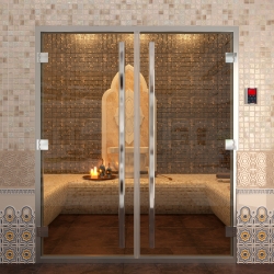 Дверь для турецкой бани DoorWood Престиж Хамам Двойная Бронза 1900х1330