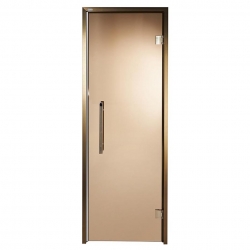 Дверь стеклянная для хамам Grandis GS 7x21 Бронза, бронзовый профиль