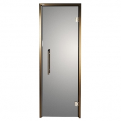 Дверь стеклянная для сауны Grandis GS 8x21 Графит, бронзовый профиль