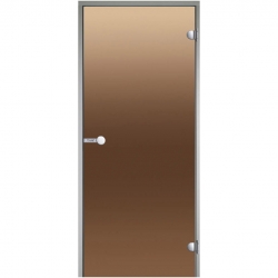 Дверь стеклянная с алюминиевой коробкой HARVIA ALU 7х19, цвет бронза