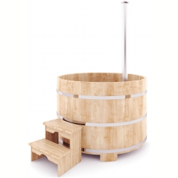 Кедровый бассейн офуро со встроенной дровяной печью ( 120*200*4 )