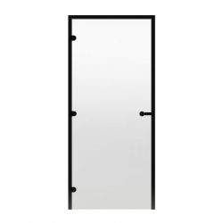 Дверь для парной Harvia ALU Black Line 7х19 коробка черная, стекло прозрачное