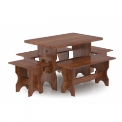 Комплект мебели (стол, скамейки) - 6 чел. (лиственница морёная)