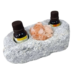 Ароманабор (испаритель из натурального камня, масло эфирное 2*15мл, гималайская соль)