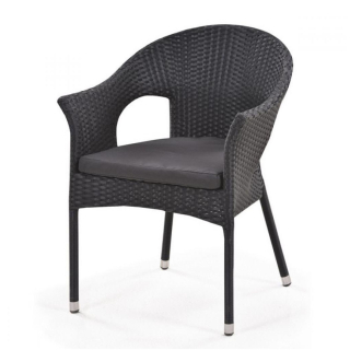 Плетеное кресло из искусственного ротанга Y97A Black. Фото №1