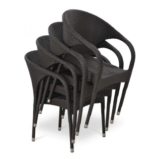 Плетеное кресло из искусственного ротанга Y290B-W52 Brown. Фото №2