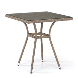 Плетеный стол из искусственного ротанга T282BNT-W56-70x70 Light Brown. Фото №1