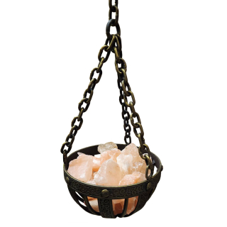 Кованая чаша-подвес для гималайской соли, Узоры (соль не в комплекте). Фото №2
