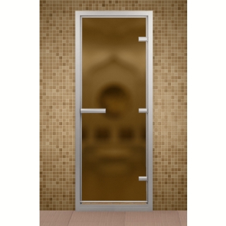 Дверь для турецкой бани ALDO 690*1990 мм, стекло бронзовое матовое. Фото №1