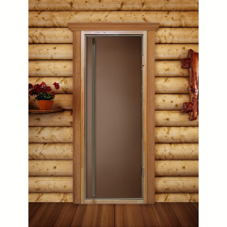 Дверь для бани и сауны DoorWood Престиж Flash Royal, бронза матовая, 200х80. Фото №1