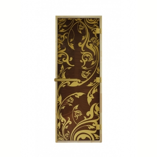 Дверь для сауны и бани DoorWood Золотая Венеция Luxary Gold 190х70 (по коробке). Фото №1
