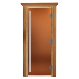 Дверь для бани и сауны DoorWood Престиж Бронза Матовая 200х70 (по коробке). Фото №1