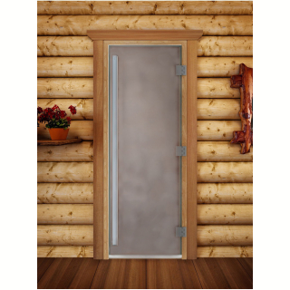 Дверь для бани и сауны DoorWood Престиж Сатин 190х70 (по коробке). Фото №2