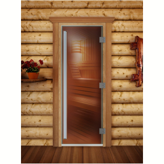 Дверь для бани и сауны DoorWood Престиж Бронза Матовая 190х70 (по коробке). Фото №2