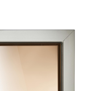 Дверь стеклянная для сауны Grandis GS 9x20 Бронза, серебристый профиль. Фото №4