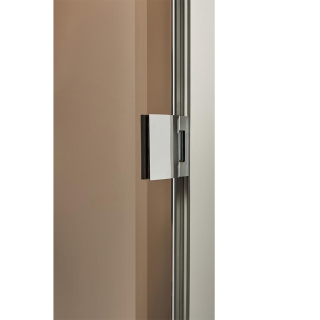 Дверь стеклянная для сауны Grandis GS 7x19 Бронза, серебристый профиль. Фото №3