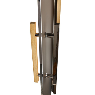 Дверь стеклянная для сауны Grandis GS 9x20 Бронза матовая, бронзовый профиль. Фото №5