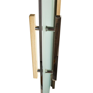 Дверь стеклянная для сауны Grandis GS 8x20 Сатин, бронзовый профиль. Фото №5