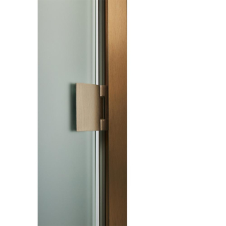 Дверь стеклянная для сауны Grandis GS 9x20 Сатин, бронзовый профиль. Фото №3