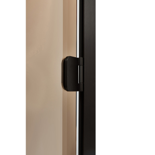 Дверь стеклянная для сауны Grandis GS 7x21 Бронза, чёрный профиль. Фото №4