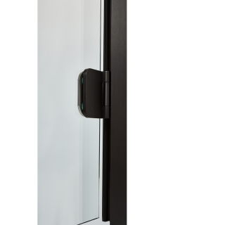 Дверь стеклянная для сауны Grandis GS 9x19 Прозрачная, чёрный профиль. Фото №3