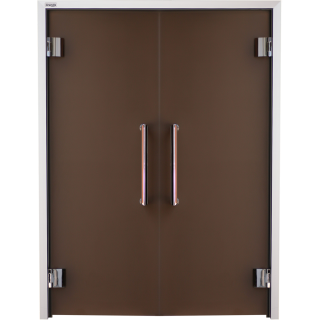 Дверь двухстворчатая для хамама GRANDIS GS 150х190 Бронза матовая, Silver. Фото №1