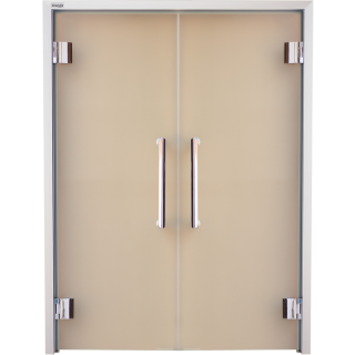 Дверь двухстворчатая для хамама GRANDIS GS 150х190 Сатин, Brasch. Фото №1