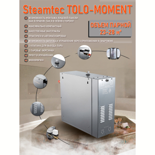 Парогенератор для сауны и хамама Steamtec TOLO MOMENT-240, 24 кВт, Black. Фото №7