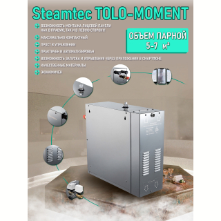 Парогенератор для сауны и хамама Steamtec TOLO MOMENT-60, 6 кВт, Black. Фото №8