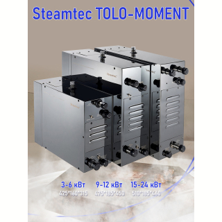 Парогенератор для сауны и хамама Steamtec TOLO MOMENT-90, 9 кВт, Black. Фото №2