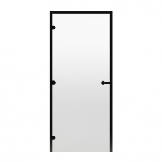 Дверь для парной Harvia ALU Black Line 9х19 коробка черная, стекло прозрачное. Фото №1