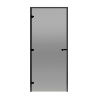 Дверь для сауны HARVIA STG 9х19 Black Line коробка сосна, стекло серое. Фото №1