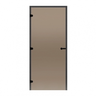 Дверь для сауны HARVIA STG 8х21 Black Line коробка сосна, стекло бронза. Фото №1