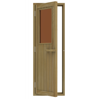 Дверь SAWO 735-4SGD-L 700 x 2040 (бронза, левая, кедр). Фото №1