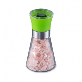 Мельничка с розовой Гималайской солью 100г, помол 2-5мм, керамич. жернова, Зеленый. Фото №1