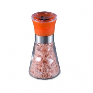 Мельничка с розовой Гималайской солью 100г, помол 2-5мм, керамич. жернова, Оранжевый. Фото №1