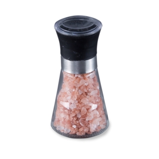 Мельничка с розовой Гималайской солью 100г, помол 2-5мм, керамич. жернова, Черный. Фото №1