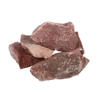 Камень для бани и сауны Малиновый кварцит колотый, 20 кг., средний. Фото №1